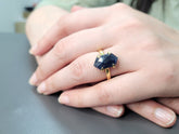 Natural Blue Sapphire Ring, Sterling Silver Ring, Hexagon Shape Blue Gemstone Ring, Birthstone Ring For Women, Delicate Prong Ring